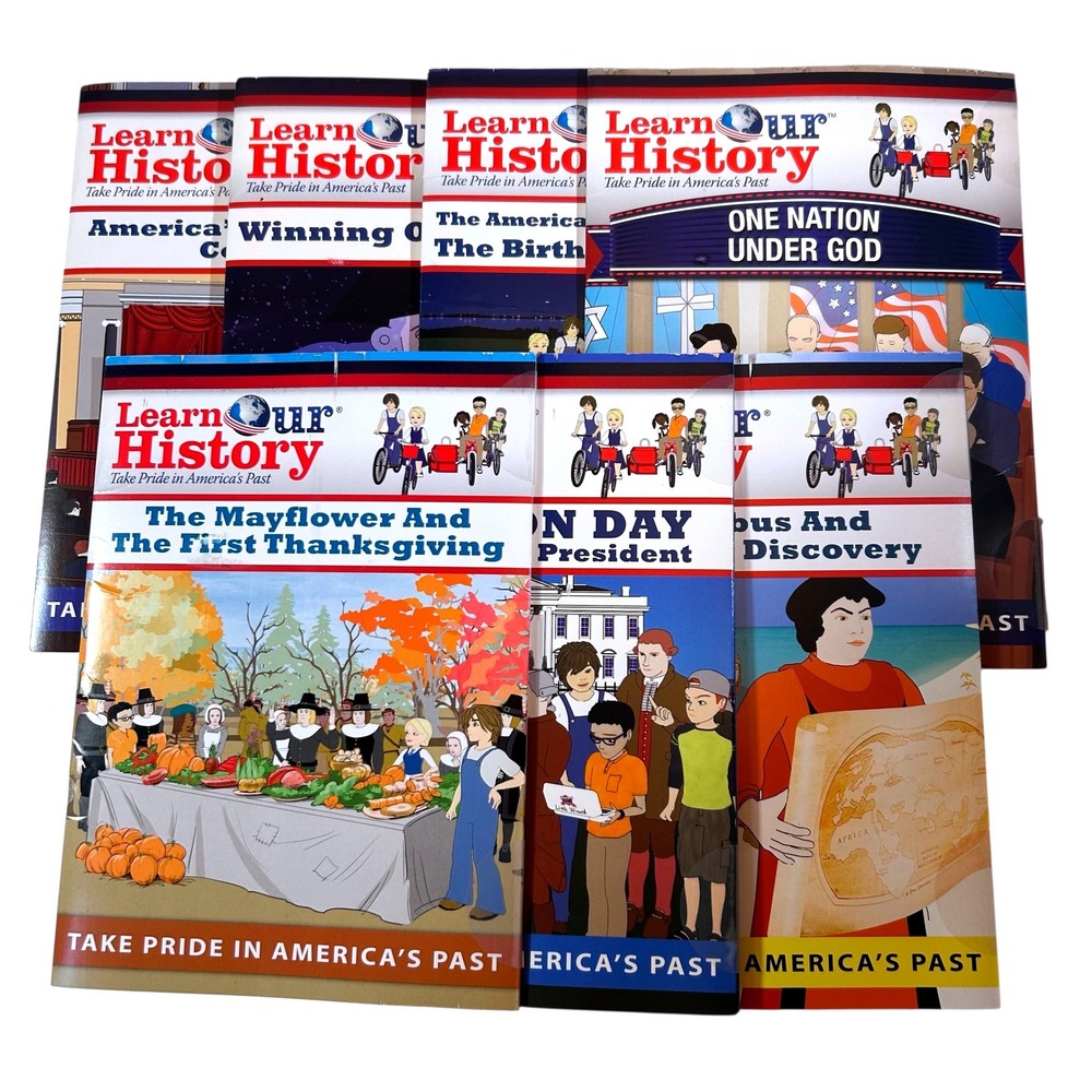 Lot of 7 Learn Our History DVDs~ Take Pride in America's Past~ 6 New & 1 used